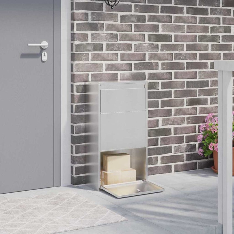 vidaXL Θυρίδα Πακέτων Ασημί 44 x 22 x 82 εκ. Ανοξείδωτο ατσάλι