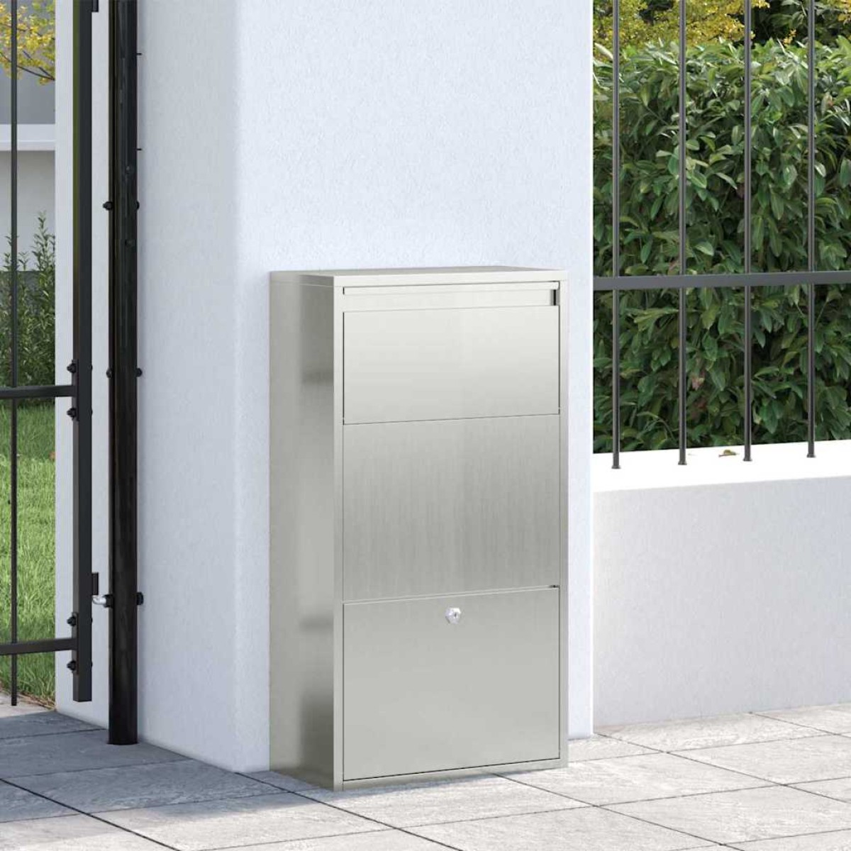 vidaXL Θυρίδα Πακέτων Ασημί 44 x 22 x 82 εκ. Επικαλυμμένος Χάλυβας