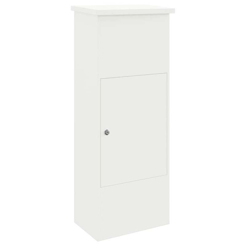vidaXL Θυρίδα Πακέτων με αποθήκευση Λευκό 44,5 x 29 x 110,5 εκ Ατσάλι