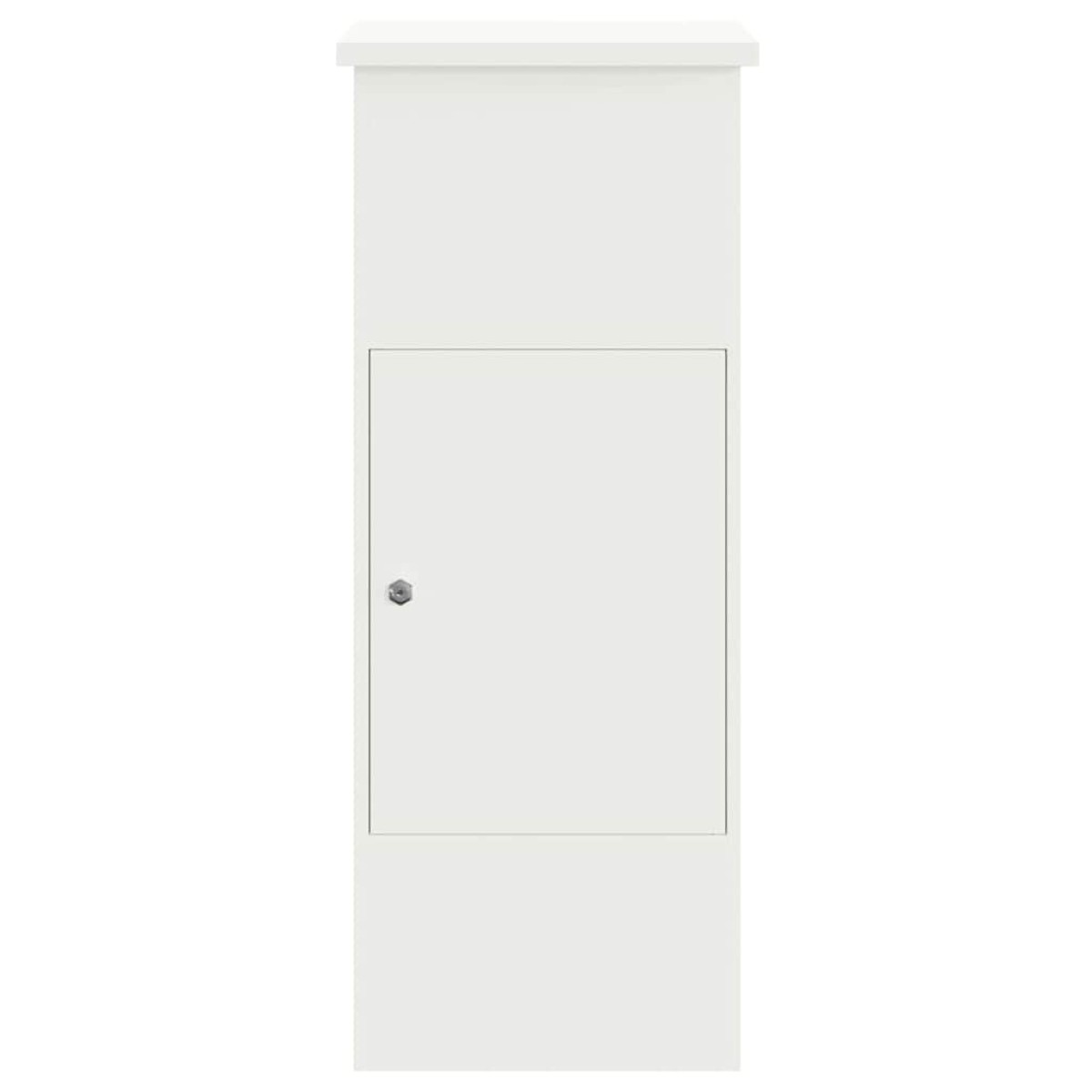 vidaXL Θυρίδα Πακέτων με αποθήκευση Λευκό 44,5 x 29 x 110,5 εκ Ατσάλι
