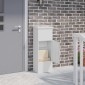 vidaXL Θυρίδα Πακέτων με αποθήκευση Λευκό 44,5 x 29 x 110,5 εκ Ατσάλι