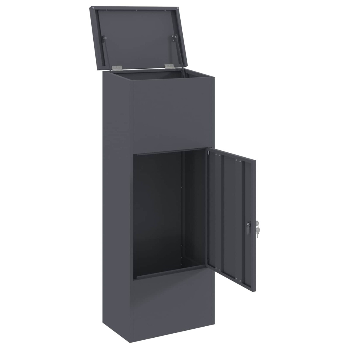 vidaXL Θυρίδα Πακέτων με πόρτα Ανθρακί 44,5 x 29 x 110,5 εκ Ατσάλι