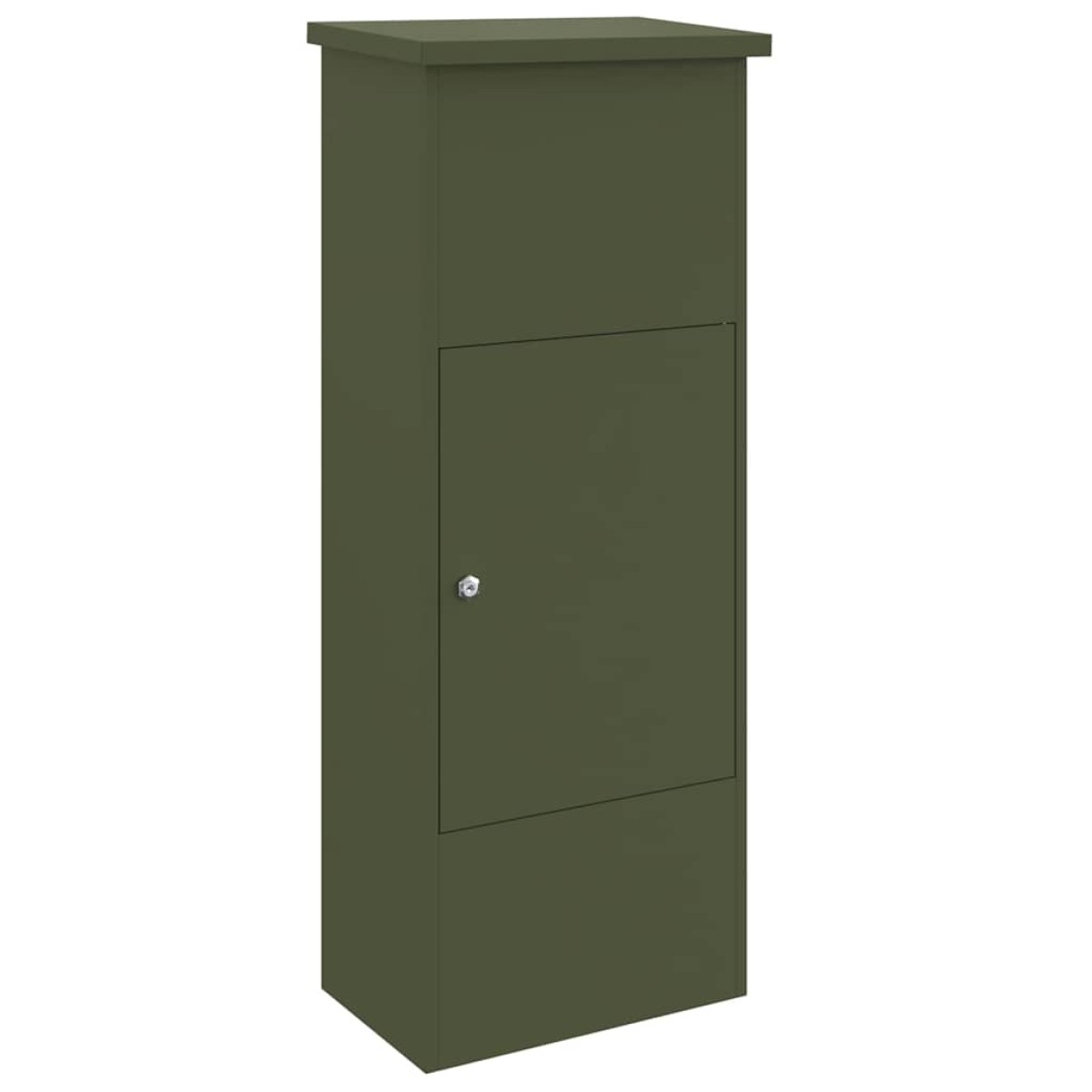 vidaXL Θυρίδα Πακέτων με αποθήκευση Λαδί 44,5 x 29 x 110,5 εκ Ατσάλι