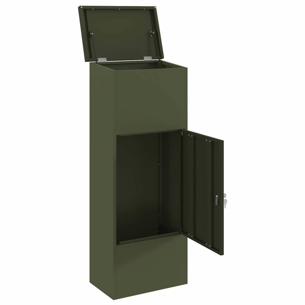 vidaXL Θυρίδα Πακέτων με αποθήκευση Λαδί 44,5 x 29 x 110,5 εκ Ατσάλι