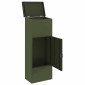 vidaXL Θυρίδα Πακέτων με αποθήκευση Λαδί 44,5 x 29 x 110,5 εκ Ατσάλι