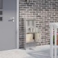 vidaXL Θυρίδα Πακέτων Ασημί 44,5 x 29 x 110,5 εκ Ανοξείδωτο ατσάλι