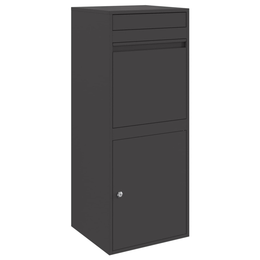 vidaXL Θυρίδα Πακέτων με αποθήκευση Μαύρο 47,5 x 38 x 59 εκ. Ατσάλι