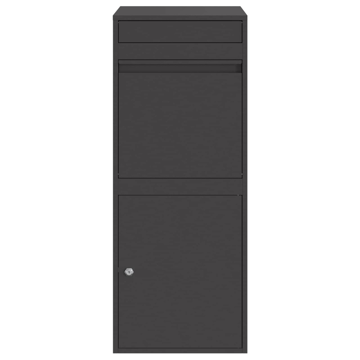 vidaXL Θυρίδα Πακέτων με αποθήκευση Μαύρο 47,5 x 38 x 59 εκ. Ατσάλι