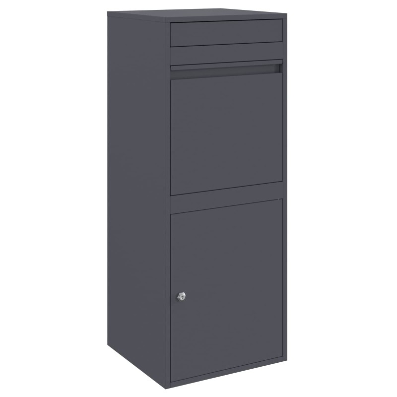 vidaXL Θυρίδα Πακέτων με αποθήκευση Ανθρακί 47,5 x 38 x 59 εκ. Ατσάλι