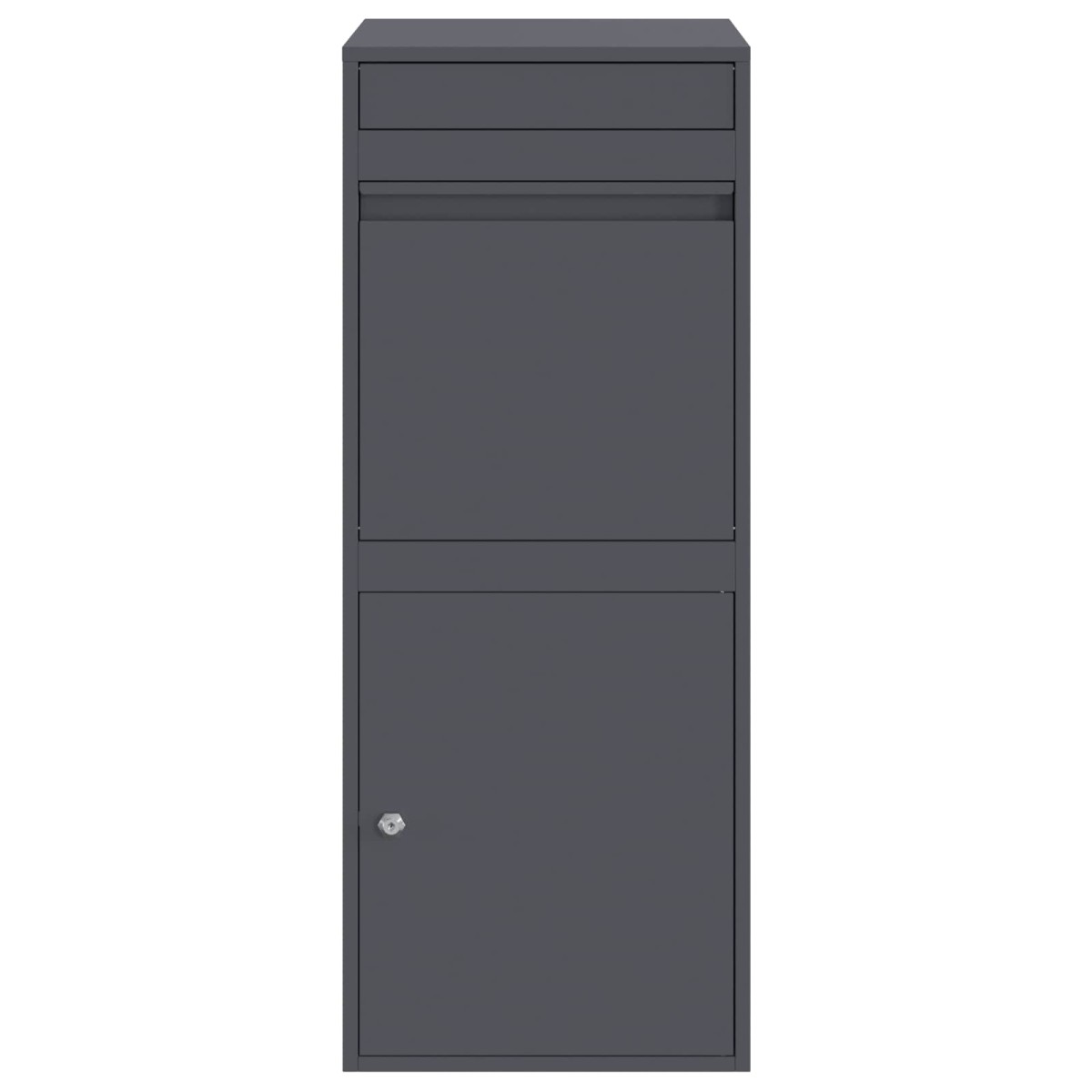 vidaXL Θυρίδα Πακέτων με αποθήκευση Ανθρακί 47,5 x 38 x 59 εκ. Ατσάλι