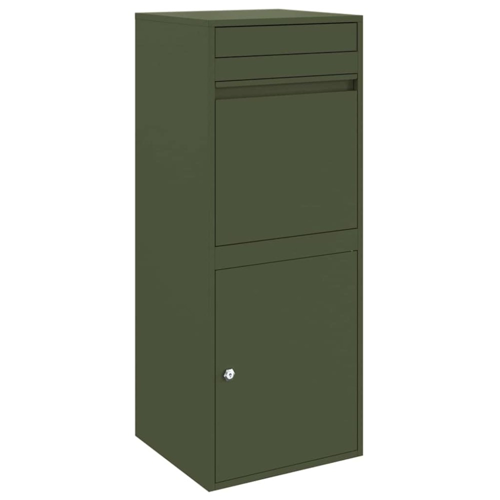vidaXL Θυρίδα Πακέτων με αποθήκευση Λαδί 47,5 x 38 x 59 εκ. Ατσάλι