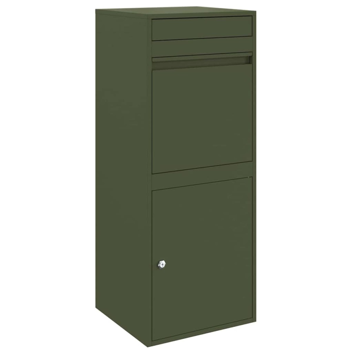 vidaXL Θυρίδα Πακέτων με αποθήκευση Λαδί 47,5 x 38 x 59 εκ. Ατσάλι