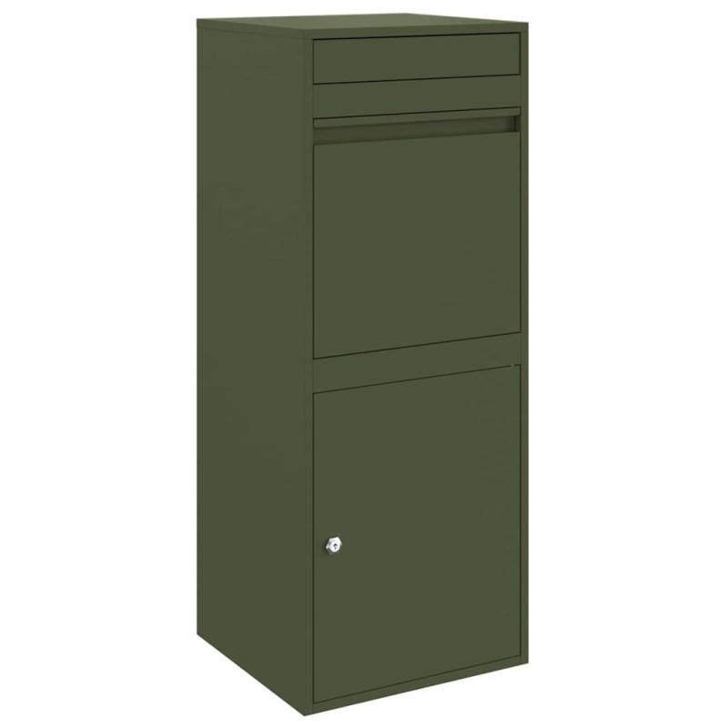 vidaXL Θυρίδα Πακέτων με αποθήκευση Λαδί 47,5 x 38 x 59 εκ. Ατσάλι