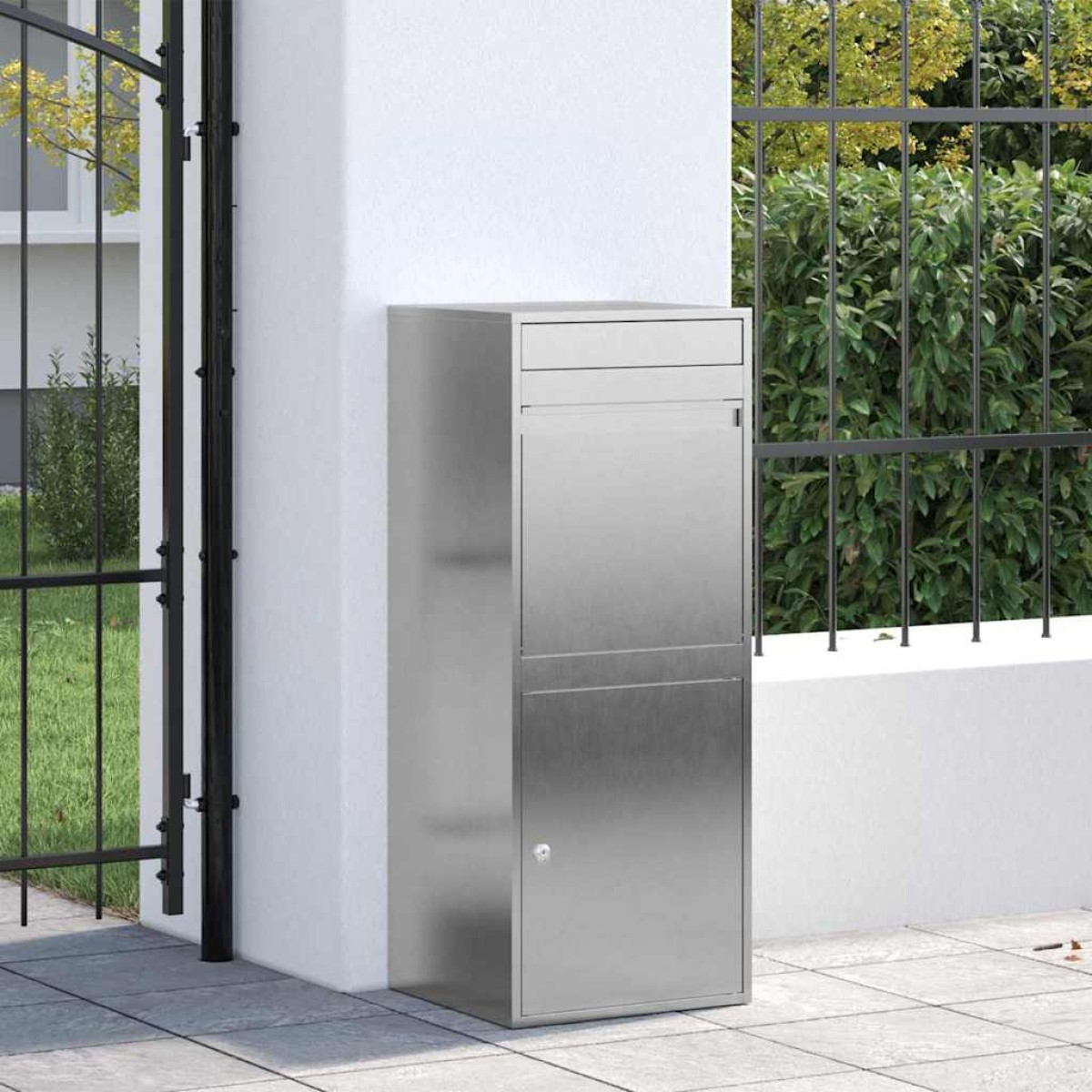 vidaXL Θυρίδα Πακέτων Ασημί 47,5 x 38 x 59 εκ. Ανοξείδωτο Ατσάλι