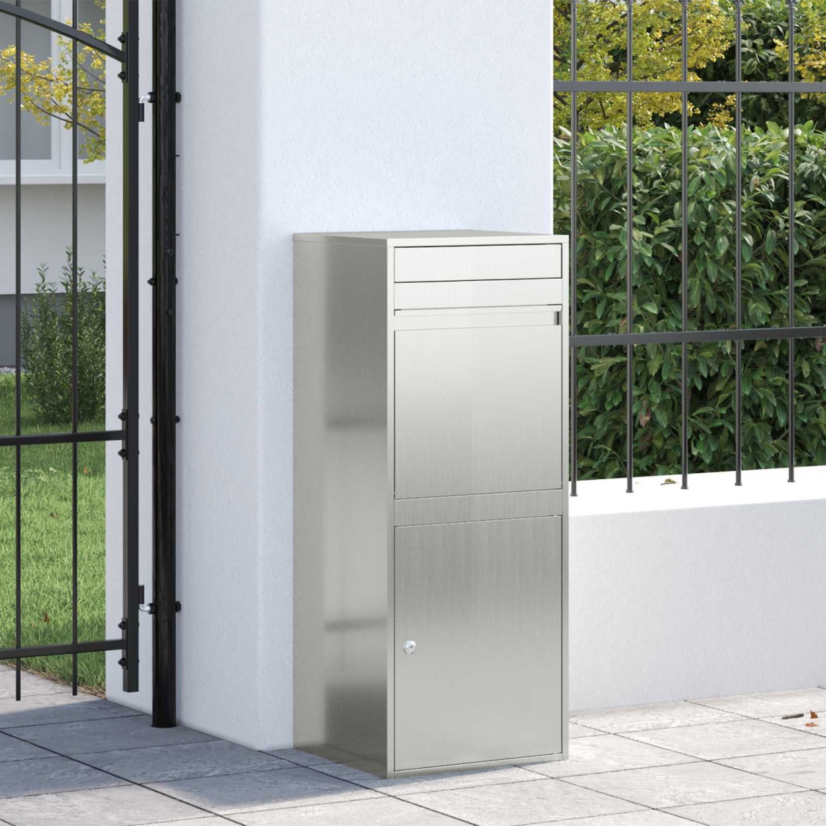 vidaXL Θυρίδα Πακέτων Ασημί 47,5 x 38 x 59 εκ. Γαλβανισμένος Χάλυβας