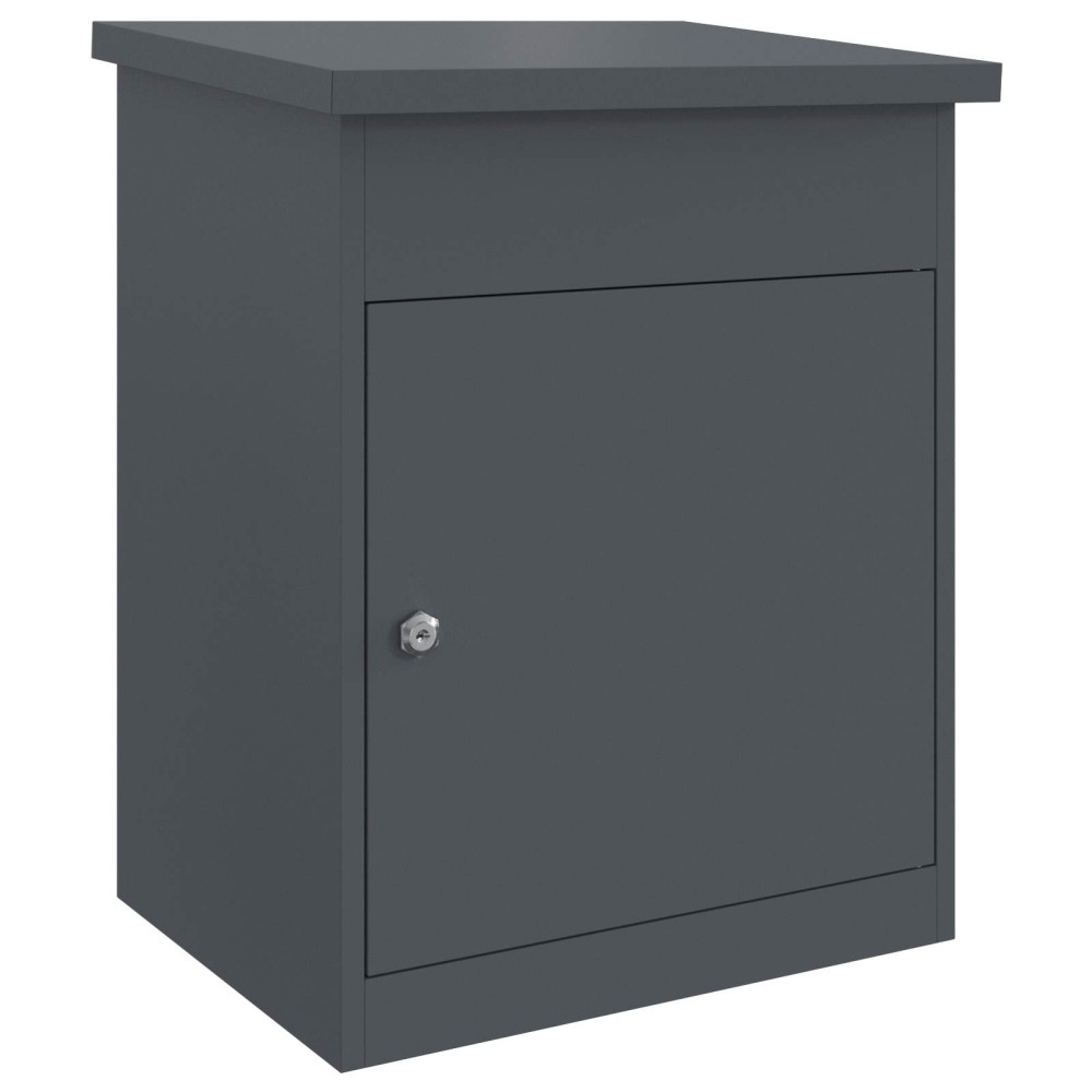 vidaXL Θυρίδα Πακέτων με αποθήκευση Ανθρακί 47,5 x 38 x 59 εκ. Ατσάλι