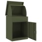 vidaXL Θυρίδα Πακέτων με αποθήκευση Λαδί 47,5 x 38 x 59 εκ. Ατσάλι