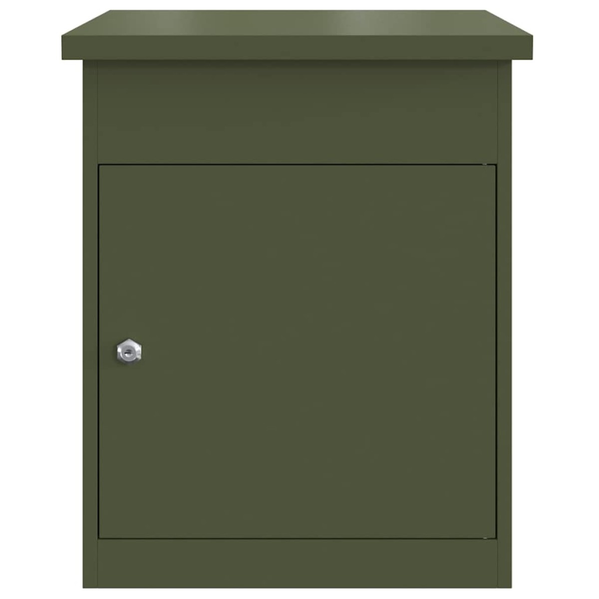 vidaXL Θυρίδα Πακέτων με αποθήκευση Λαδί 47,5 x 38 x 59 εκ. Ατσάλι