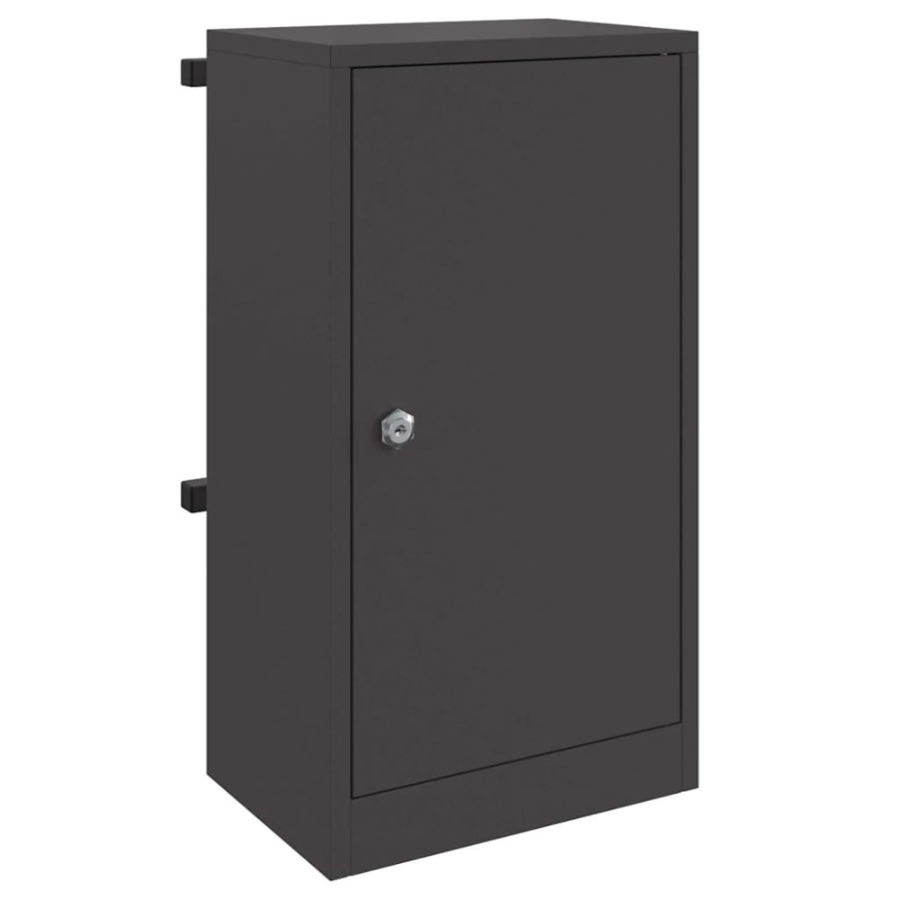 vidaXL γραμματοκιβώτιο με αποθήκευση Μαύρο 30 x 20 x 55 εκ. Ατσάλι