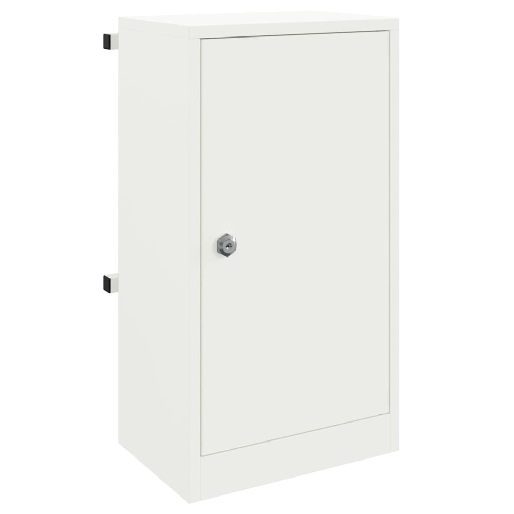 vidaXL γραμματοκιβώτιο με αποθήκευση Λευκό 30 x 20 x 55 εκ. Ατσάλι