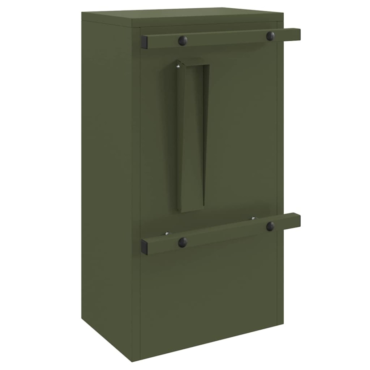 vidaXL γραμματοκιβώτιο με αποθήκευση Λαδί 30 x 20 x 55 εκ. Ατσάλι