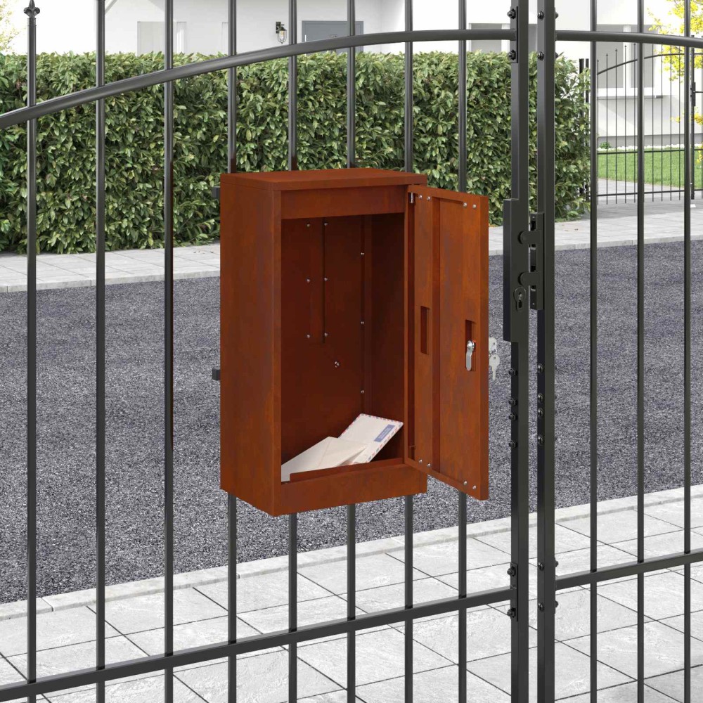 vidaXL γραμματοκιβώτιο με αποθήκευση Σκ rusty 30 x 20 x 55 εκ.