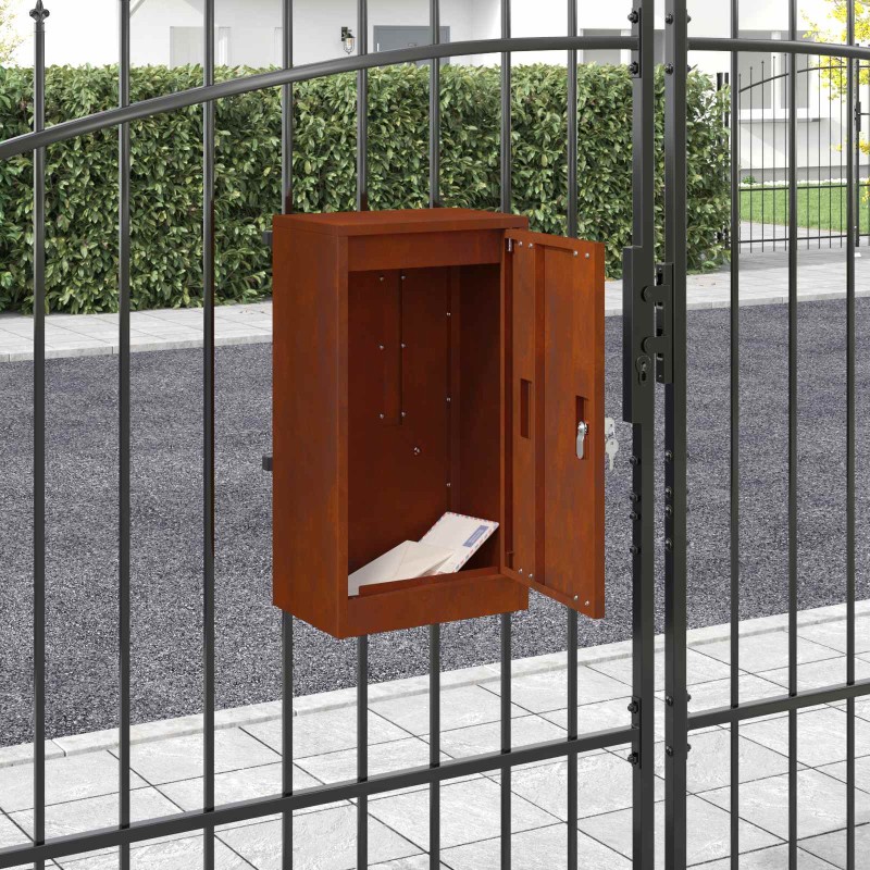vidaXL γραμματοκιβώτιο με αποθήκευση Σκ rusty 30 x 20 x 55 εκ.