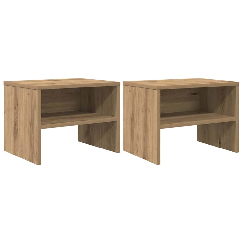 vidaXL Κομοδίνο 2 τεμ. artisan δρυς 40 x 40 x 30 cm Επεξεργασμένο Ξύλο