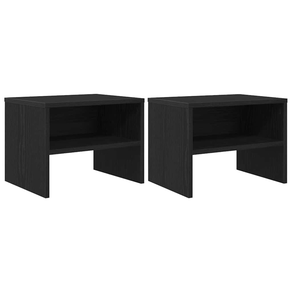 vidaXL Κομοδίνο 2 τεμ. Μαύρη δρυς 40 x 40 x 30 cm Επεξεργασμένο Ξύλο