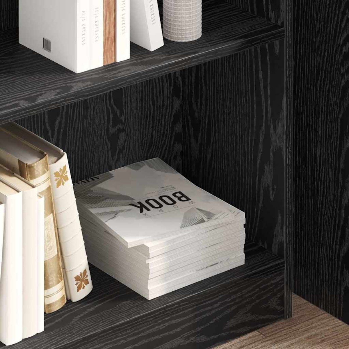 vidaXL Ράφι Βιβλίων 80 x 24 x 76 εκ. Επεξεργασμένο Ξύλο Μαύρη Οξυά