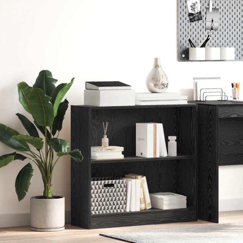 vidaXL Ράφι Βιβλίων 80 x 24 x 76 εκ. Επεξεργασμένο Ξύλο Μαύρη Οξυά
