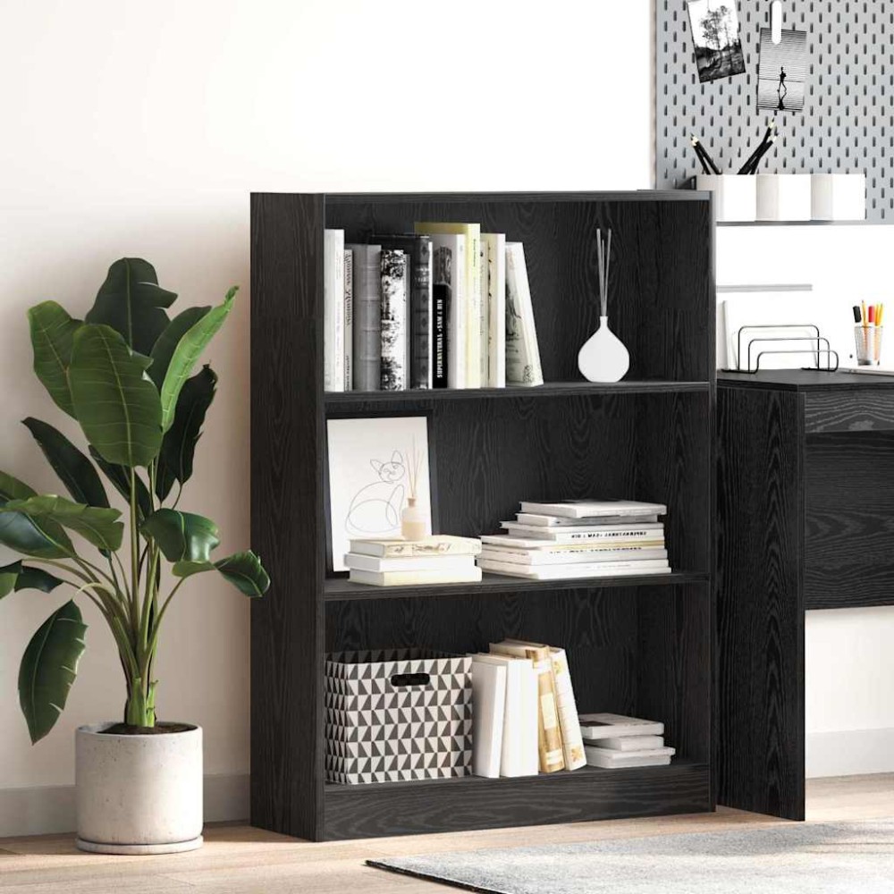 vidaXL Ράφι Βιβλίων 80 x 24 x 109 εκ. Επεξεργασμένο Ξύλο Μαύρη Οξυά