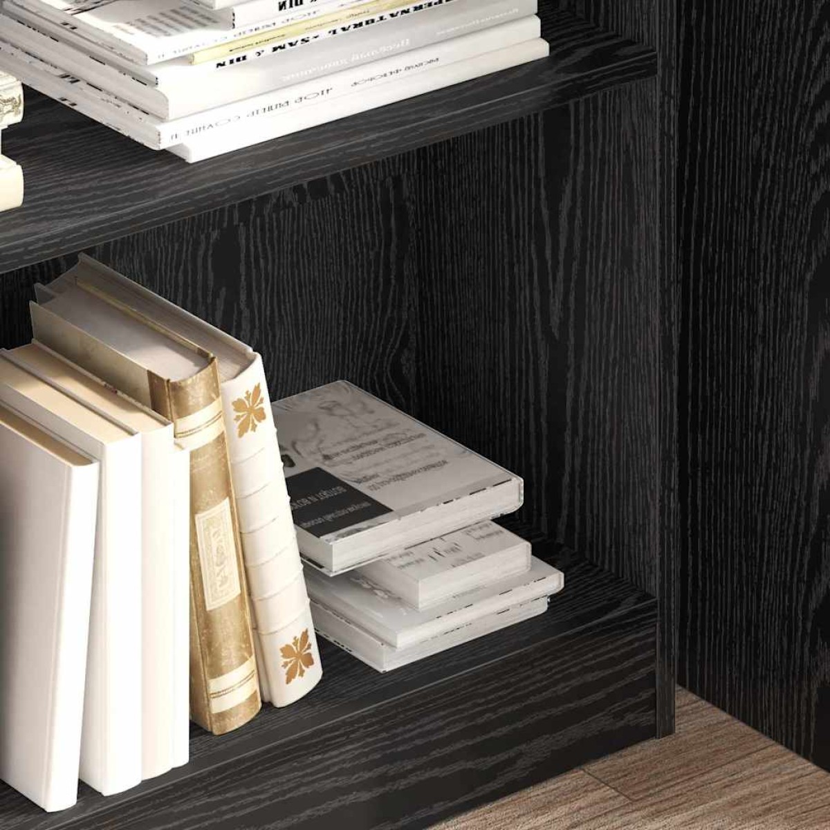 vidaXL Ράφι Βιβλίων 80 x 24 x 109 εκ. Επεξεργασμένο Ξύλο Μαύρη Οξυά