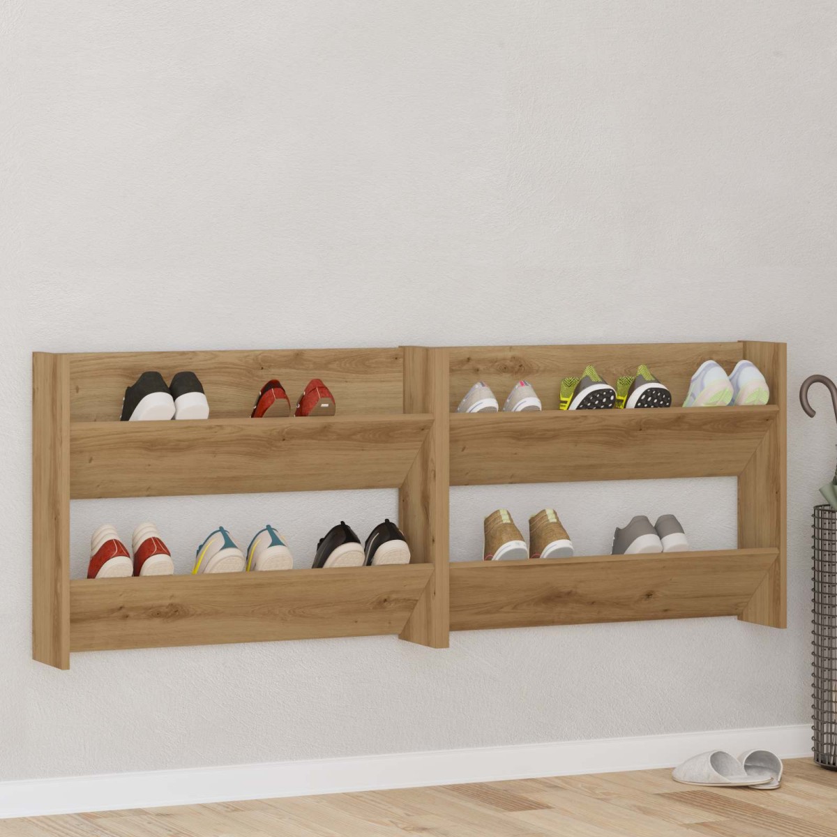 vidaXL Ντουλάπα Παπουτσιών 2 τμχ. 81 x 18 x 60 εκ. Επεξεργασμένο Ξύλο