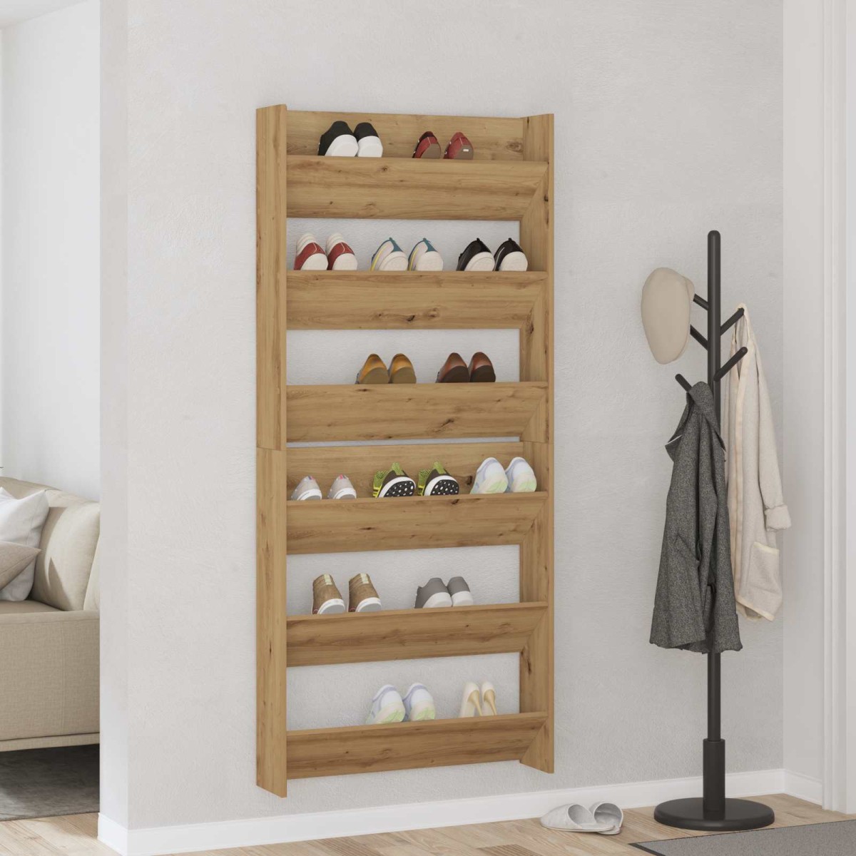 vidaXL Ντουλάπα Παπουτσιών 2 τμχ. 85 x 18 x 90 εκ. Επεξεργασμένο Ξύλο