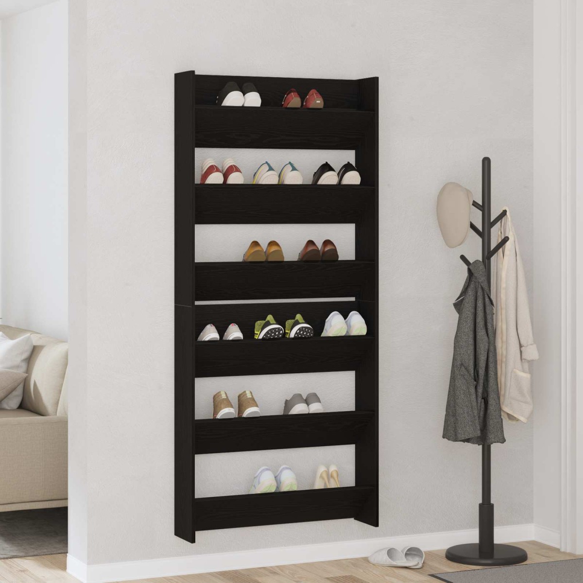vidaXL Ντουλάπα Παπουτσιών 2 τμχ. 86 x 18 x 90 εκ. Επεξεργασμένο Ξύλο