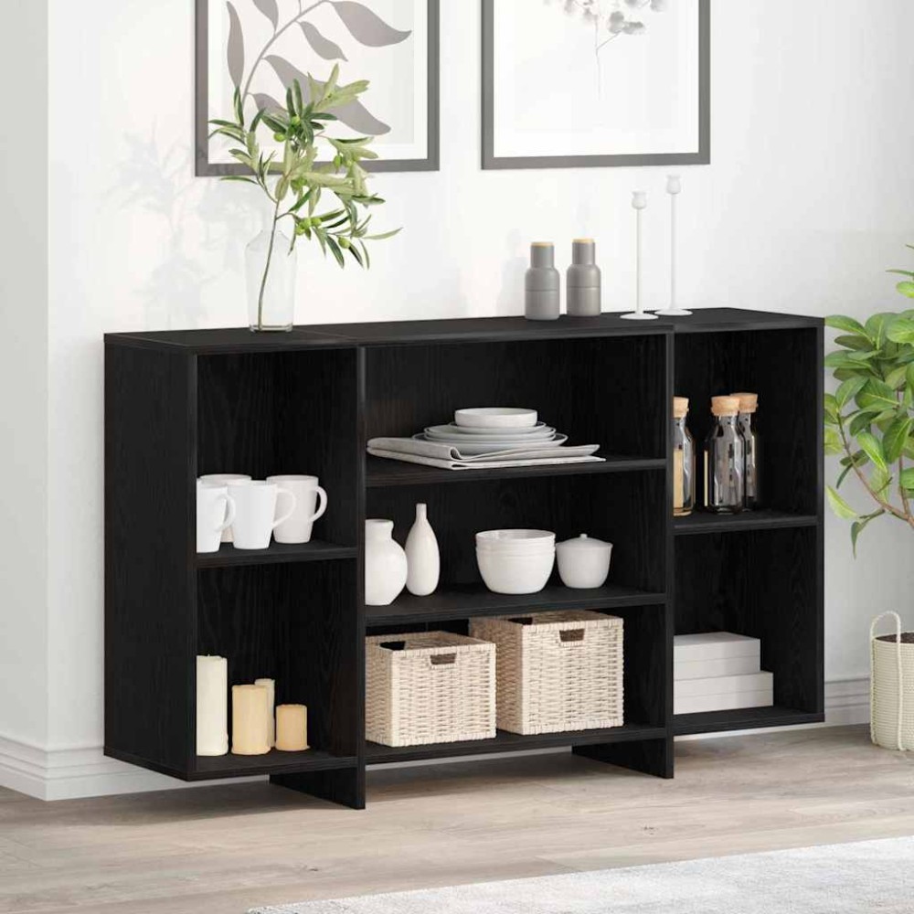 vidaXL Πλαϊνό γραφείο Μαύρη Οξυά 120 x 30 x 75 εκ Επεξεργασμένο Ξύλο