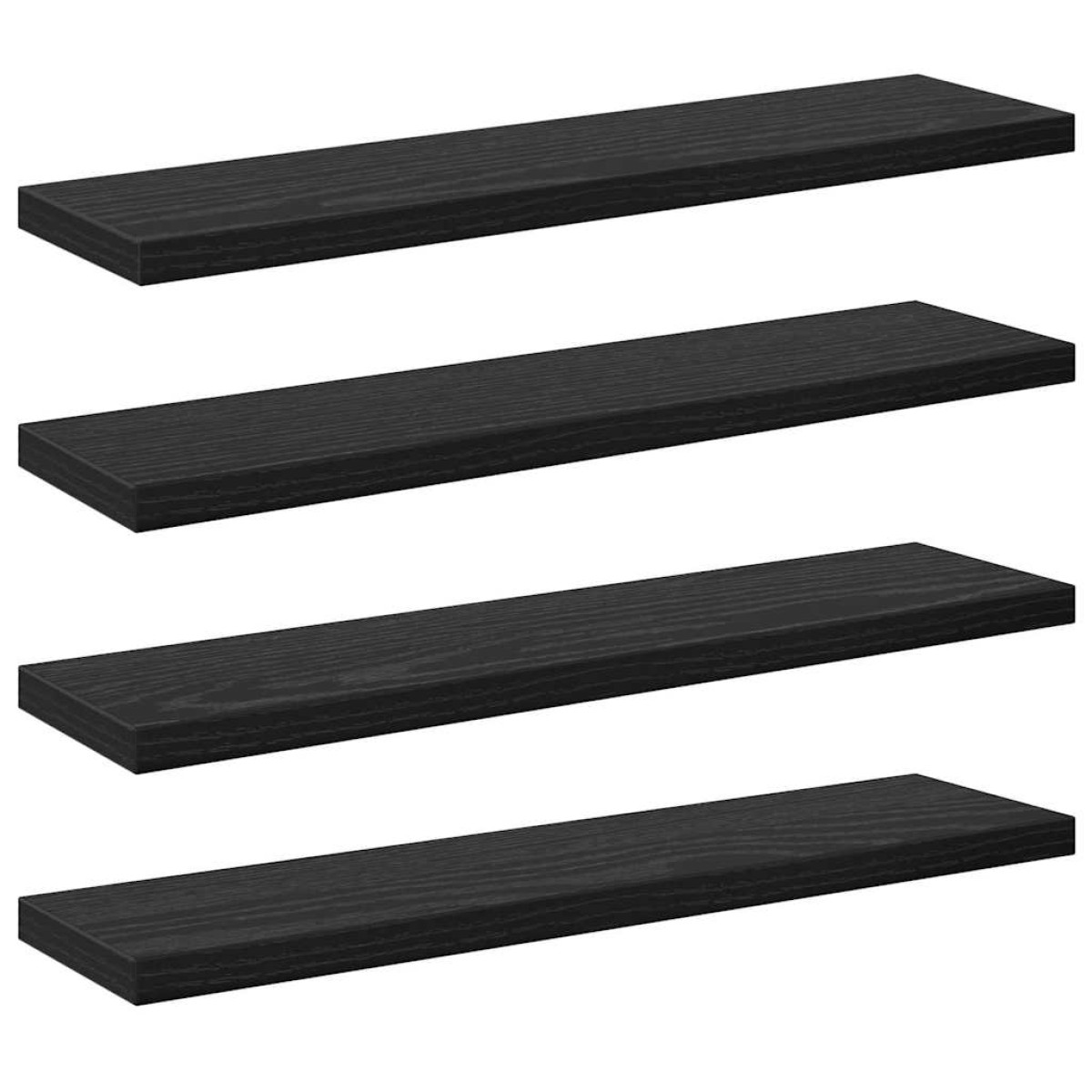 vidaXL Ράφι Βιβλίων 3 επιπέδων 4 τμχ. 40 x 10 x 1,5 cm Μαύρο