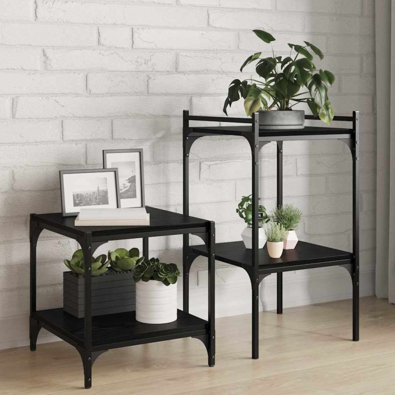 vidaXL Ράφι Βιβλίων 3 επιπέδων 4 τμχ. 40 x 40 x 1,5 cm Μαύρο