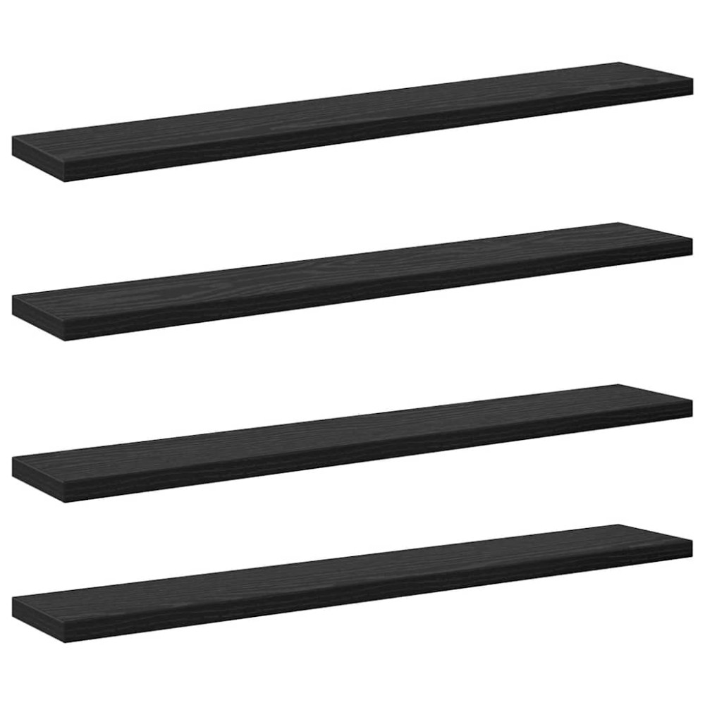 vidaXL Ράφι Βιβλίων 3 επιπέδων 4 τμχ. 60 x 10 x 1,5 cm Μαύρο
