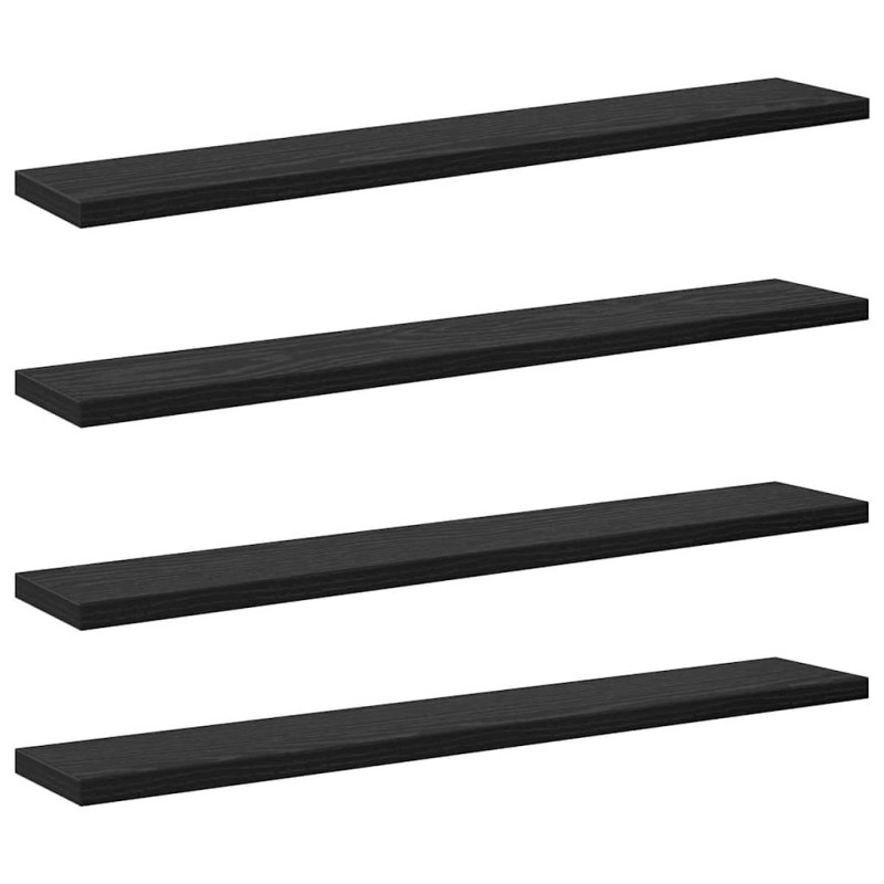 vidaXL Ράφι Βιβλίων 3 επιπέδων 4 τμχ. 60 x 10 x 1,5 cm Μαύρο
