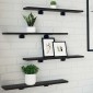 vidaXL Ράφι Βιβλίων 3 επιπέδων 4 τμχ. 60 x 10 x 1,5 cm Μαύρο