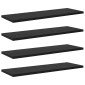vidaXL Ράφι Βιβλίων 3 επιπέδων 4 τμχ. 60 x 20 x 1,5 cm Μαύρο
