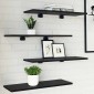 vidaXL Ράφι Βιβλίων 3 επιπέδων 4 τμχ. 60 x 20 x 1,5 cm Μαύρο