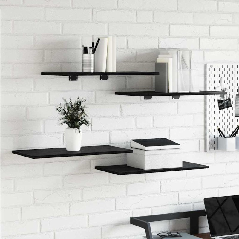 vidaXL Ράφι Βιβλίων 3 επιπέδων 4 τμχ. 60 x 30 x 1,5 cm Μαύρο