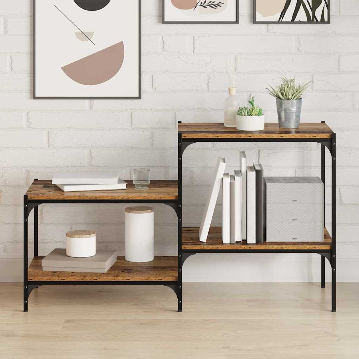 vidaXL Ράφι Βιβλίων 3 επιπέδων 4 τμχ. 60 x 40 x 1,5 cm Καφέ