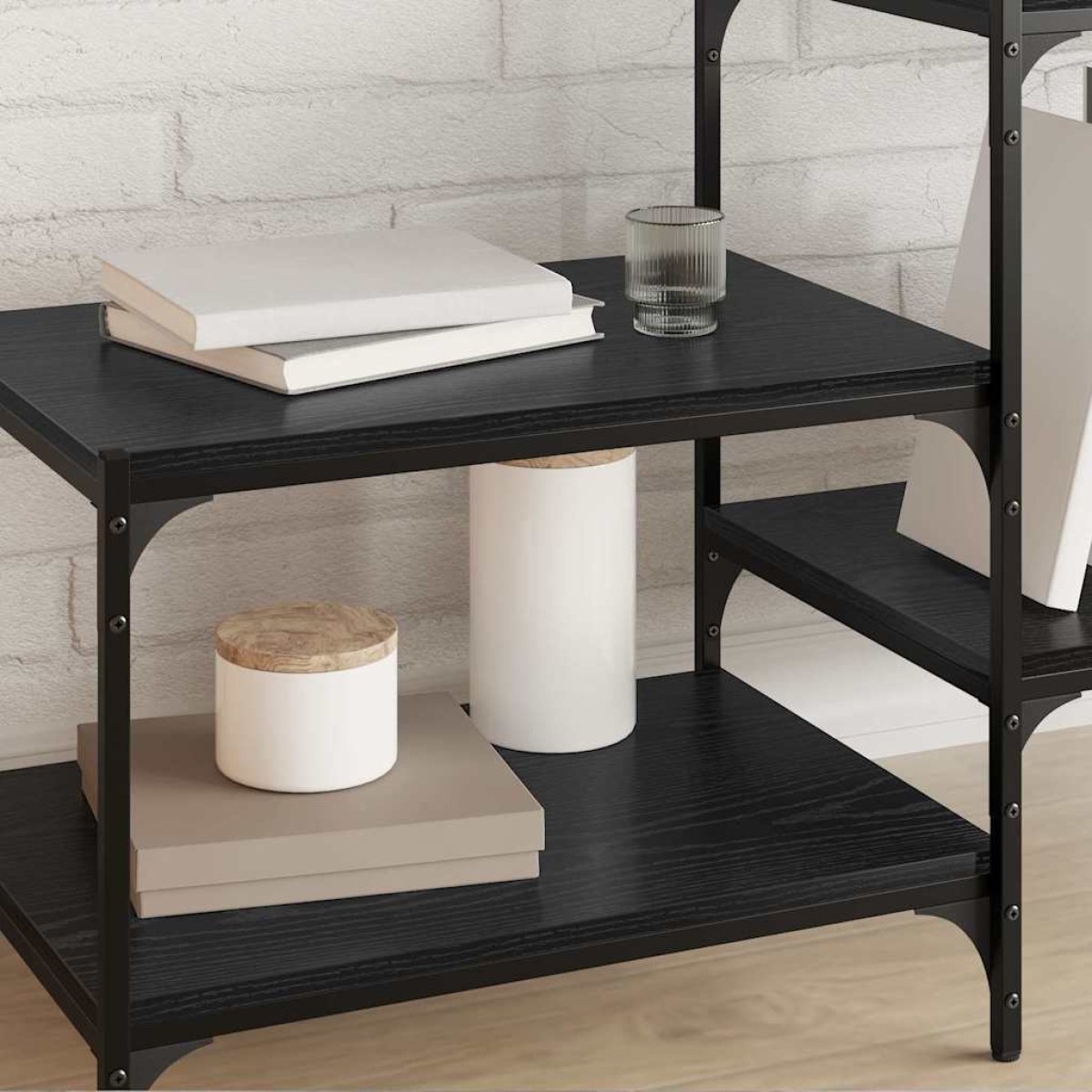 vidaXL Ράφι Βιβλίων 3 επιπέδων 4 τμχ. 60 x 40 x 1,5 cm Μαύρο