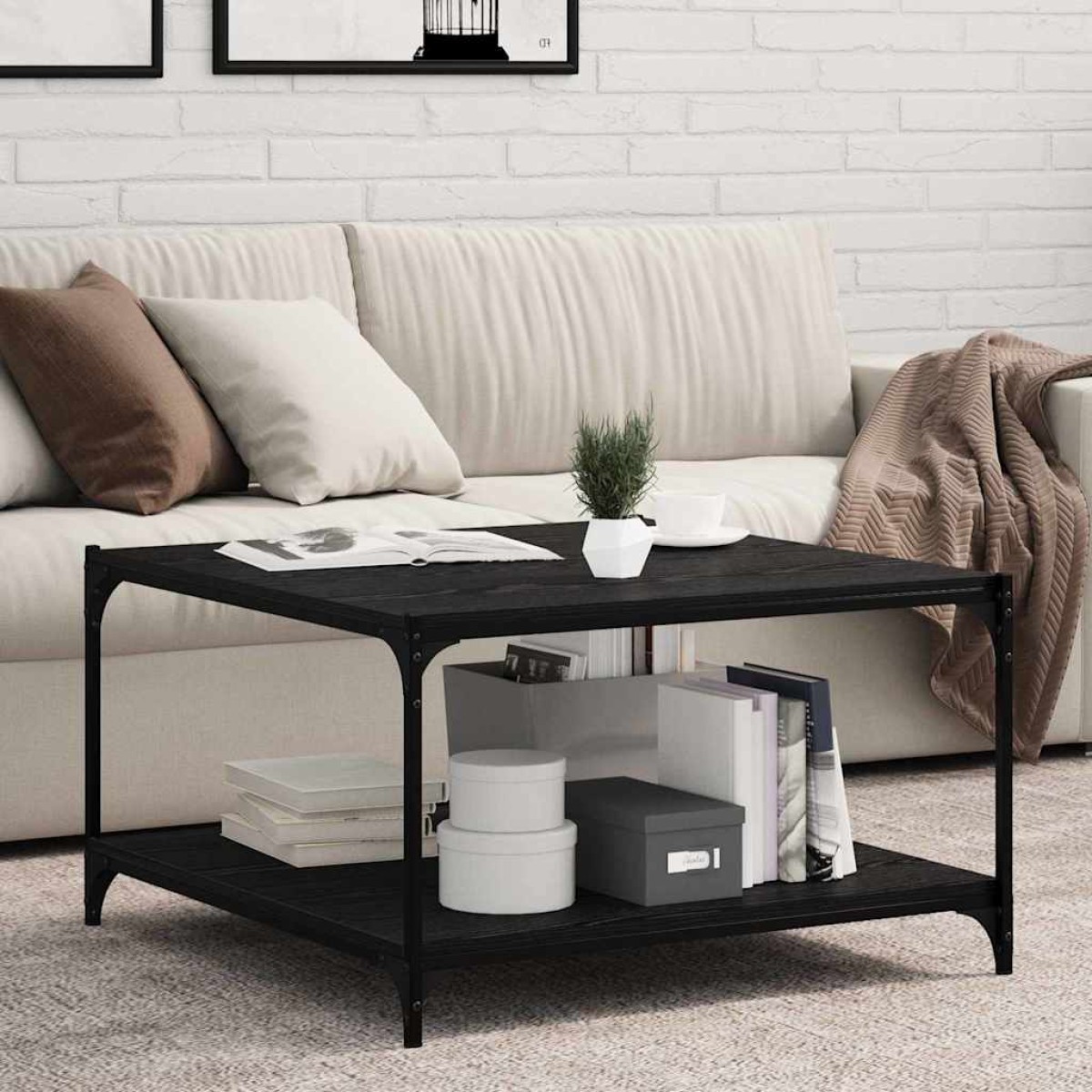 vidaXL Ράφι Βιβλίων 3 επιπέδων 4 τμχ. 80 x 40 x 1,5 cm Μαύρο