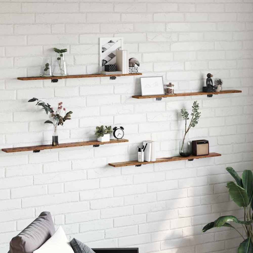 vidaXL Ράφι Βιβλίων 3 επιπέδων 4 τμχ. 100 x 10 x 1,5 cm Καφέ