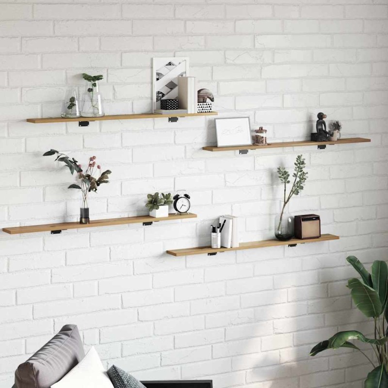 vidaXL Ράφι Βιβλίων 3 επιπέδων 4 τμχ. 100 x 10 x 1,5 cm Καφέ